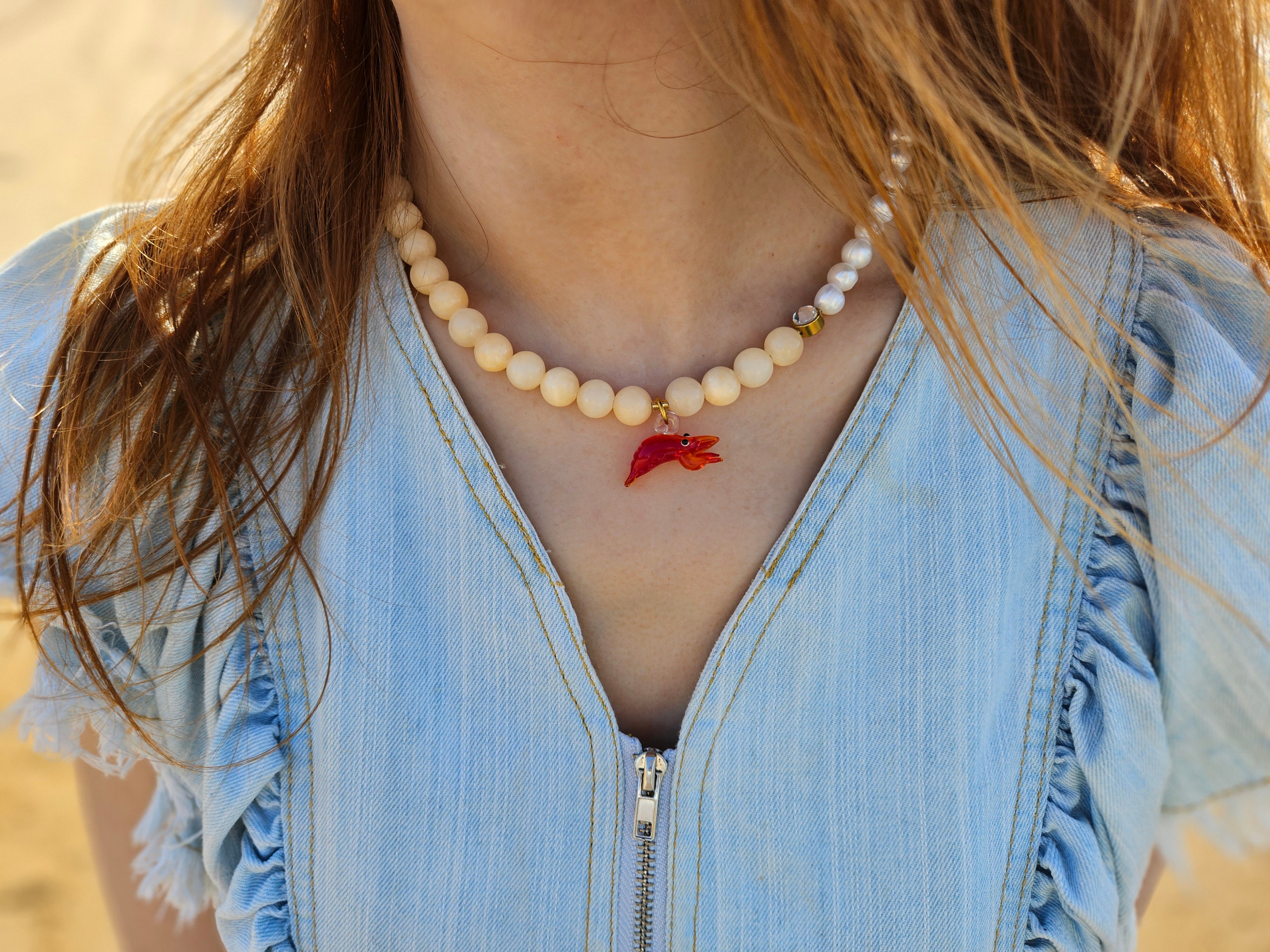 Shrimp Charm Necklace